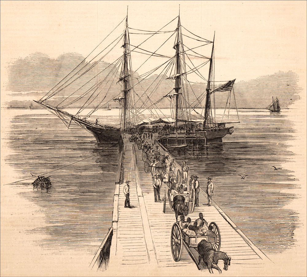 Landing of the Cargo of Slaves Captured on Board the American Bark Williams by the U.S. Steam Wyandote - Disembarkation at Key West.
